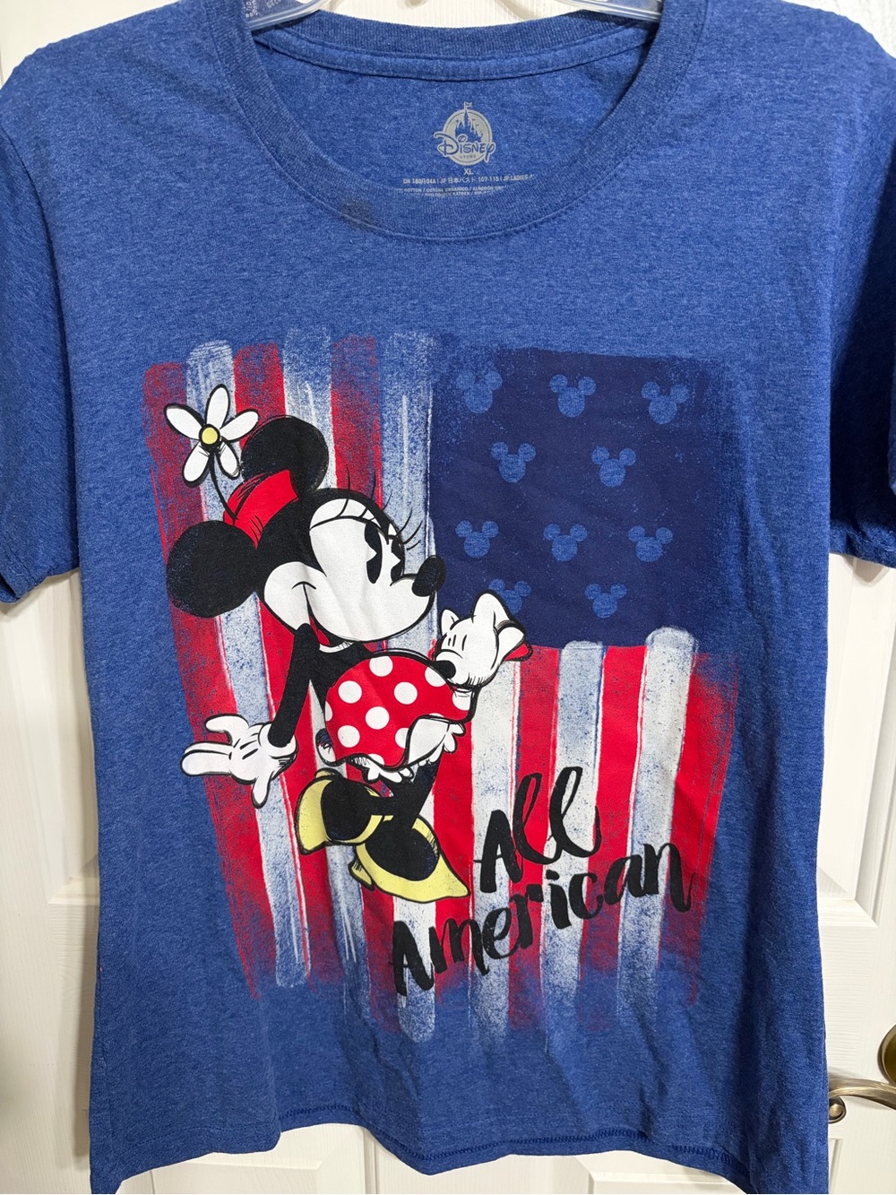 Disney Blue Minnie Mouse 'All American' Short Sleeve Tee